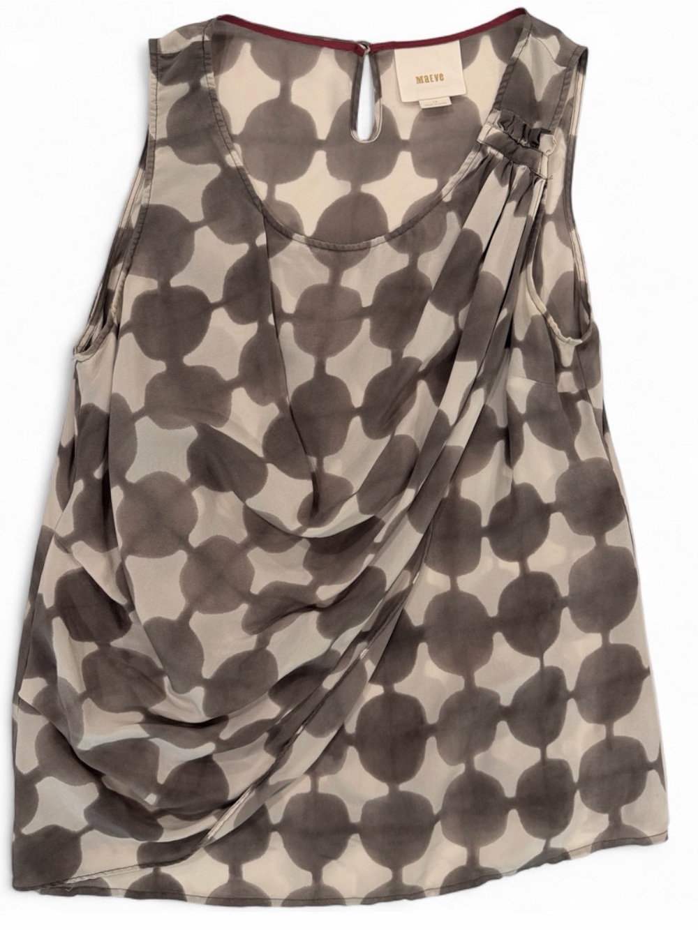 Anthropologie Maeve Draped Abstract Print Blouse Size 10 M/L